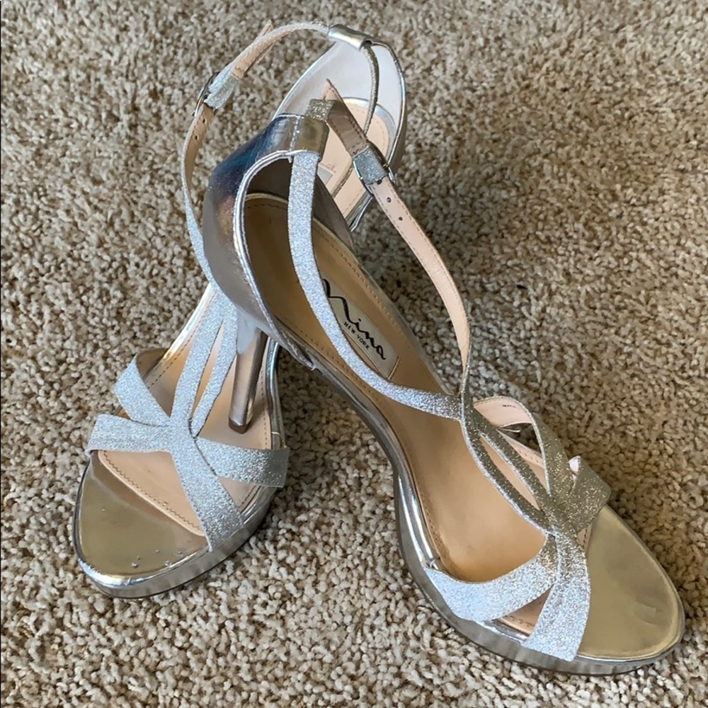Sparkly Silver Strapy Platform